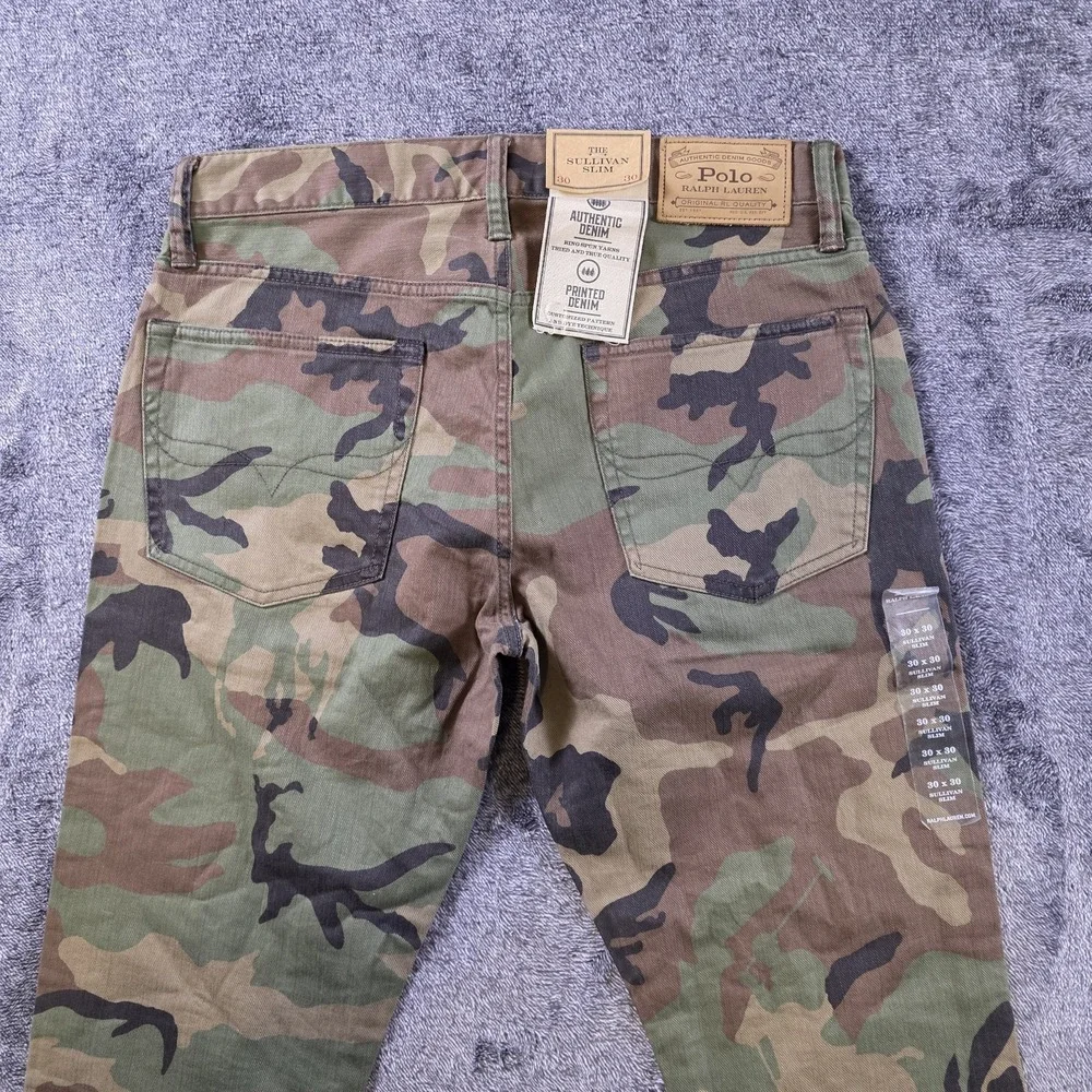 Polo Ralph Lauren Sullivan Slim Camo Jeans Mens 30x30 Camouflage Pony Hunting